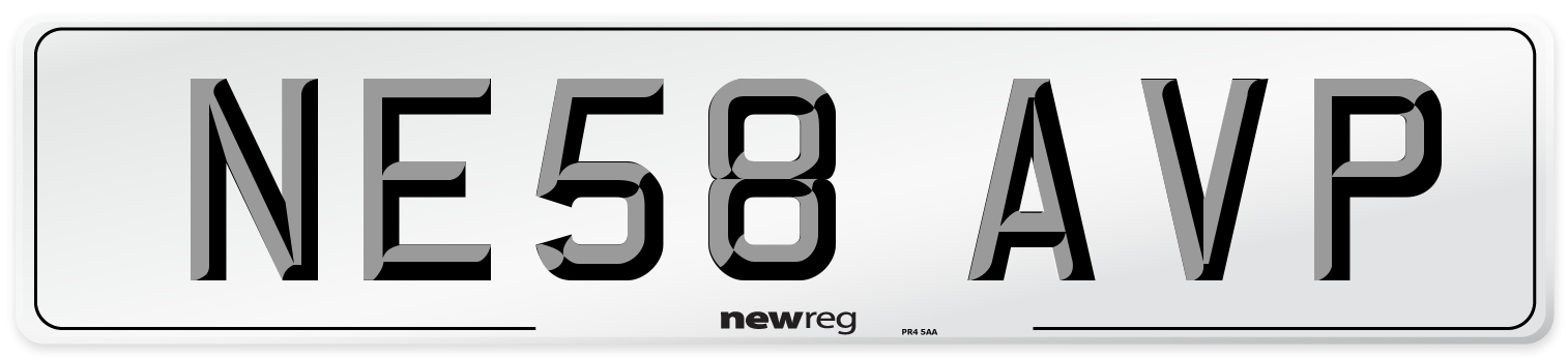 NE58 AVP Number Plate from New Reg